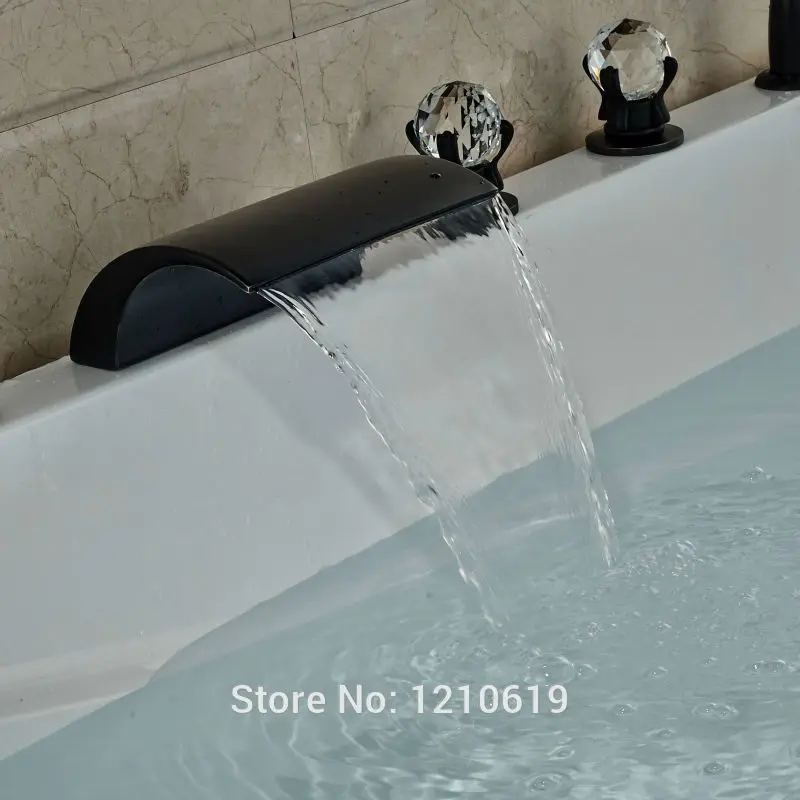 Смеситель для ванной комнаты с креплением на бортике масляной и бронзовой