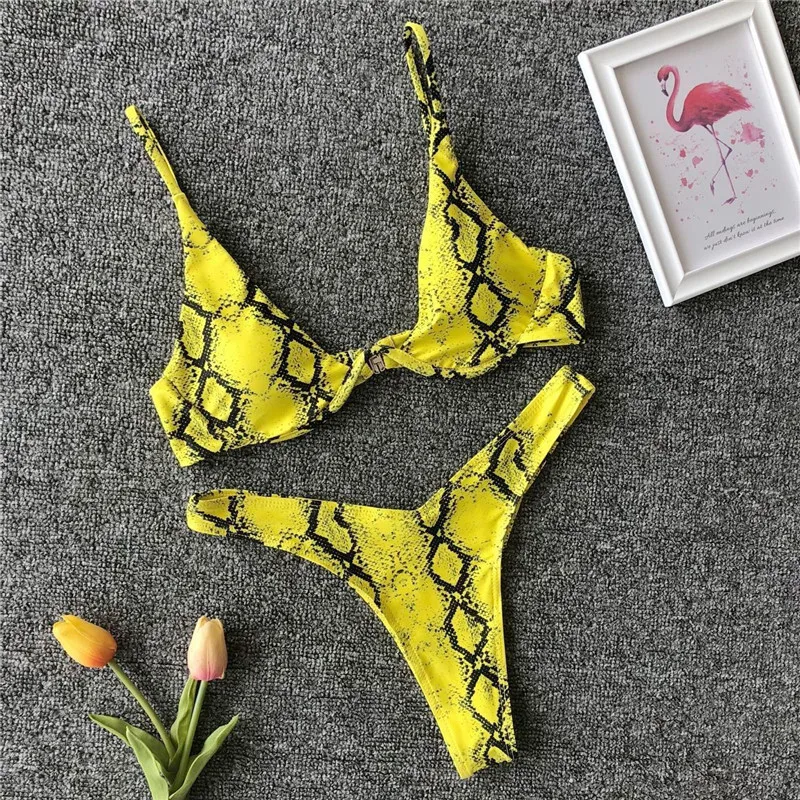 2019 Sexy Leopard Bikini Women Swimwear Female Swimsuit Two-pieces set Brazilian Bather Bathing Suit swim wear women |