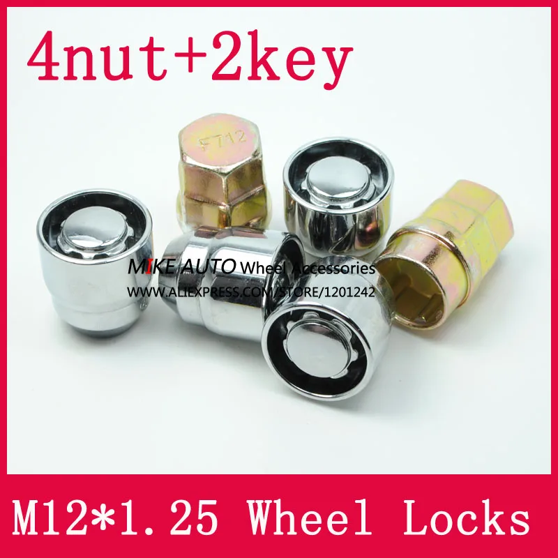 4 гайки + 2 ключа M12x1.25 1 25 колесные замки против кражи Защитная Гайка подходит для