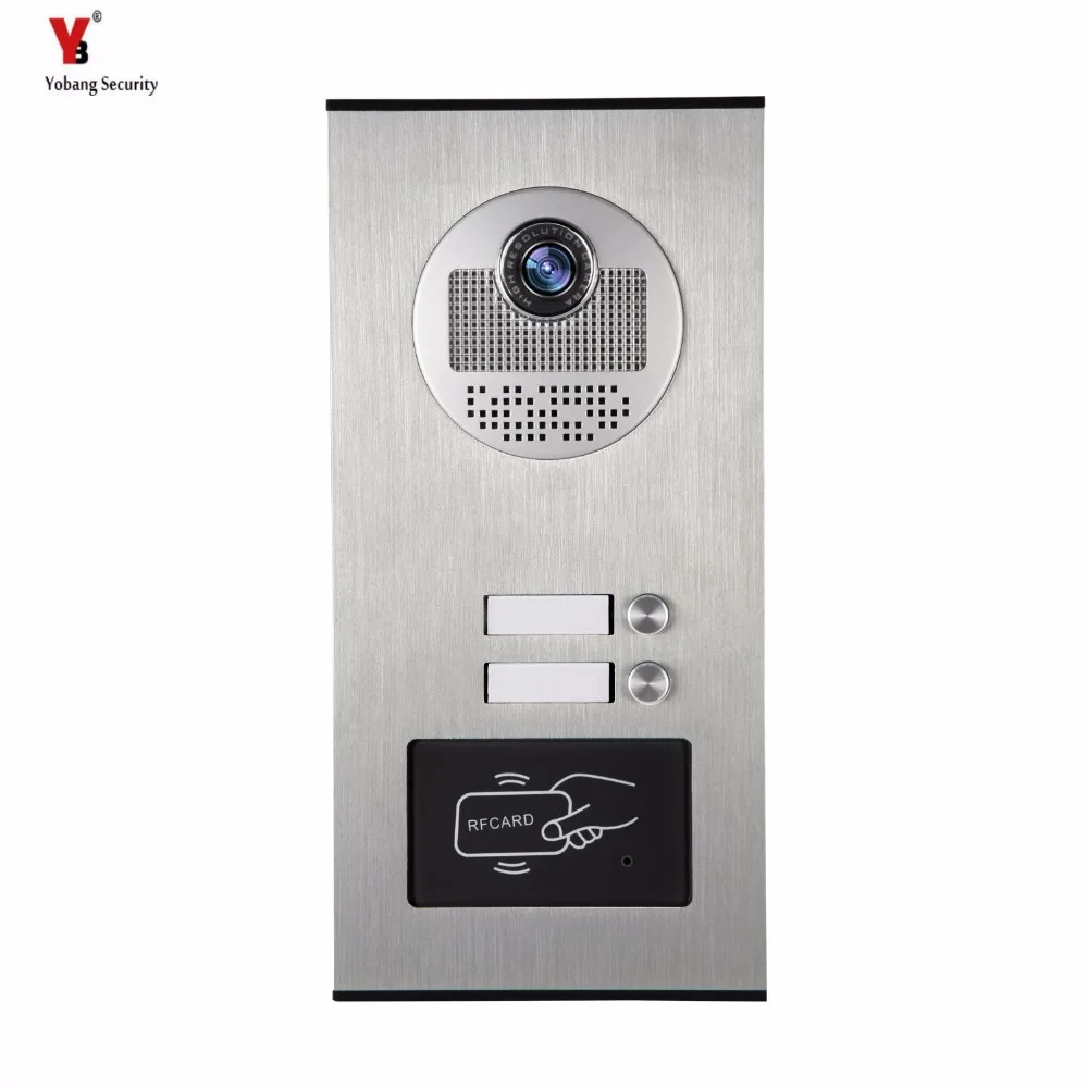 Yobang Security Metal Aluminum Outdoor RFID Access Door Camera For 2 Units Apartment Video Intercom Doorbell Door Phone System