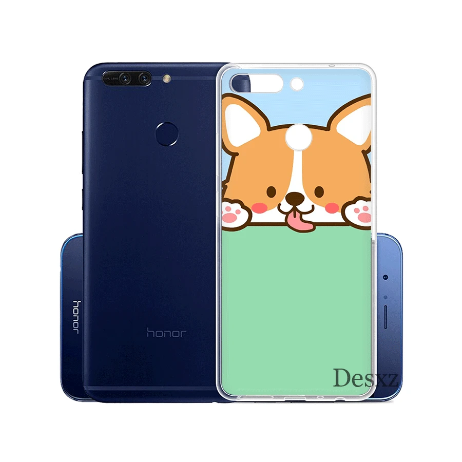 Чехол для телефона с милой собачкой корги Huawei Honor Note 6A 6C 7A 7X 7C Pro 8 9 10 Lite Play Shell |
