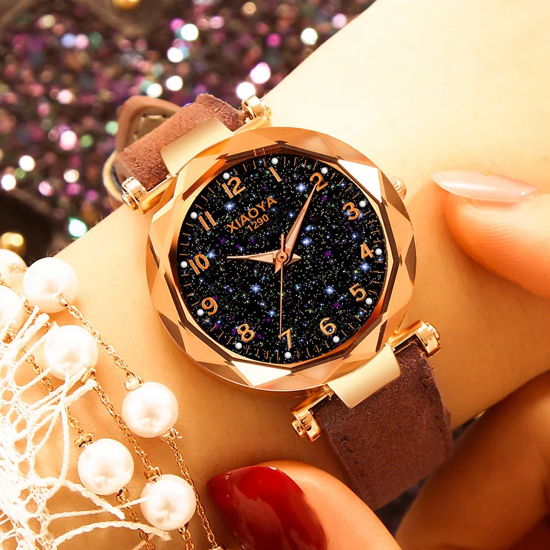 

2019 xiaoya relojes mujer Luxury Brand Women Watches Personality Romantic Starry Sky Watch Rhinestone Design Ladies Clock