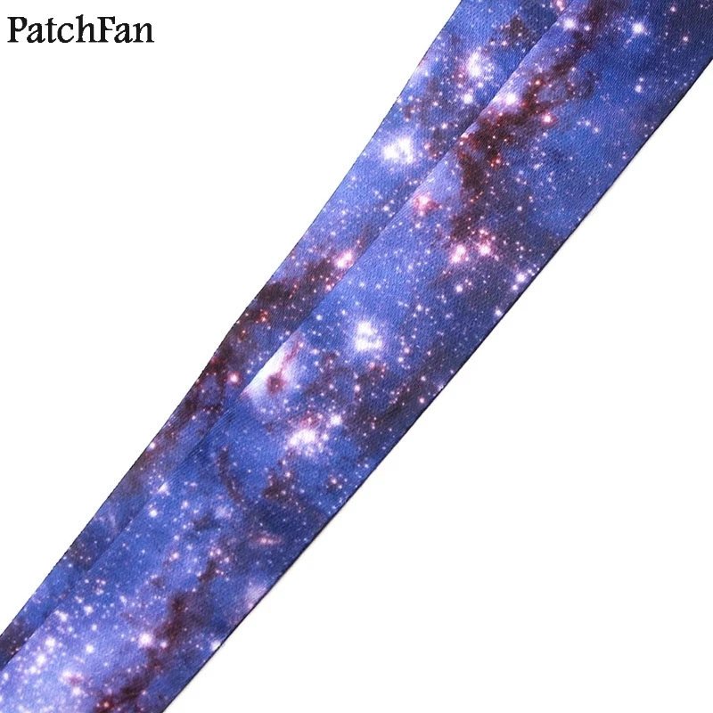 Patchfan Nutural Nebula Звездный брелок с изображением неба ремешок тесьма лента шейный ремень ткань para id значок держатели для телефонов ожерелье A1161