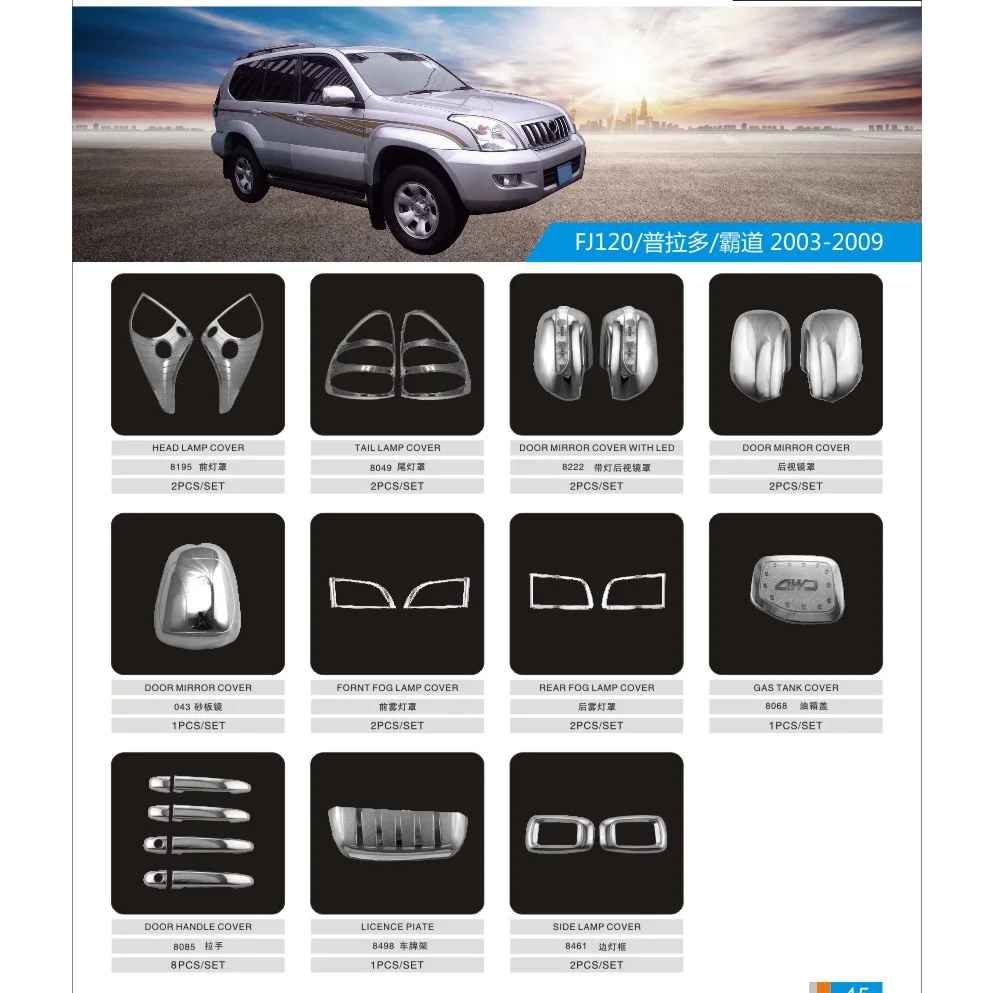 ABS задняя Лицензия подстилка в багажник крышка для Toyota Land Cruiser Prado FJ120 2002-2009 автозапчасти отделкой