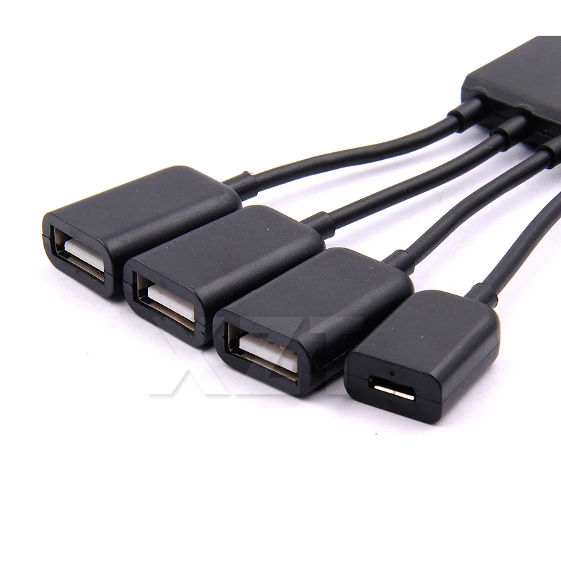 Высококачественный 4 портовый микро USB кабель концентратор OTG соединитель для