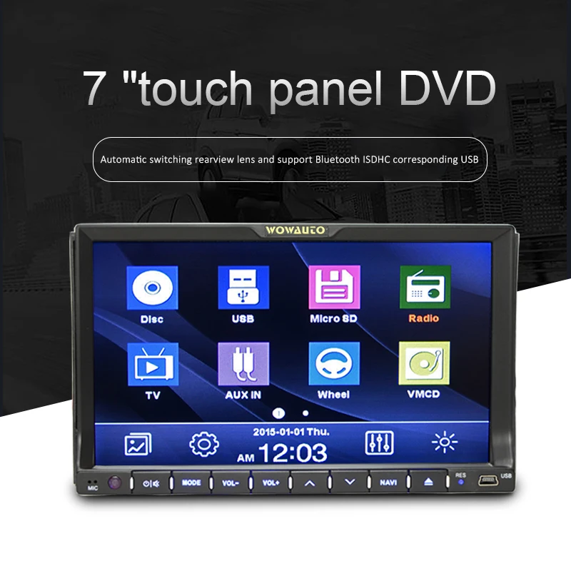 Wowauto 7 '✭IN HD Сенсорный экран Bluetooth стерео 4 ядра CD проигрыватели dvd-плеер MP5/MP3/FM
