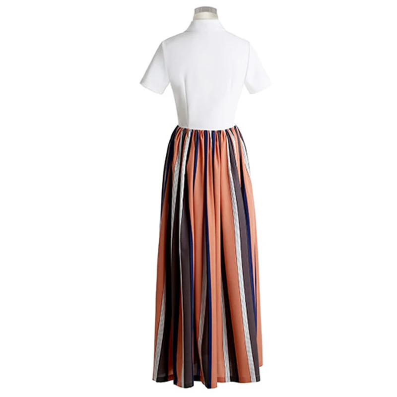 Высокое качество нового Мода 2017 Дизайнер Макси платье Женская воротник рубашки