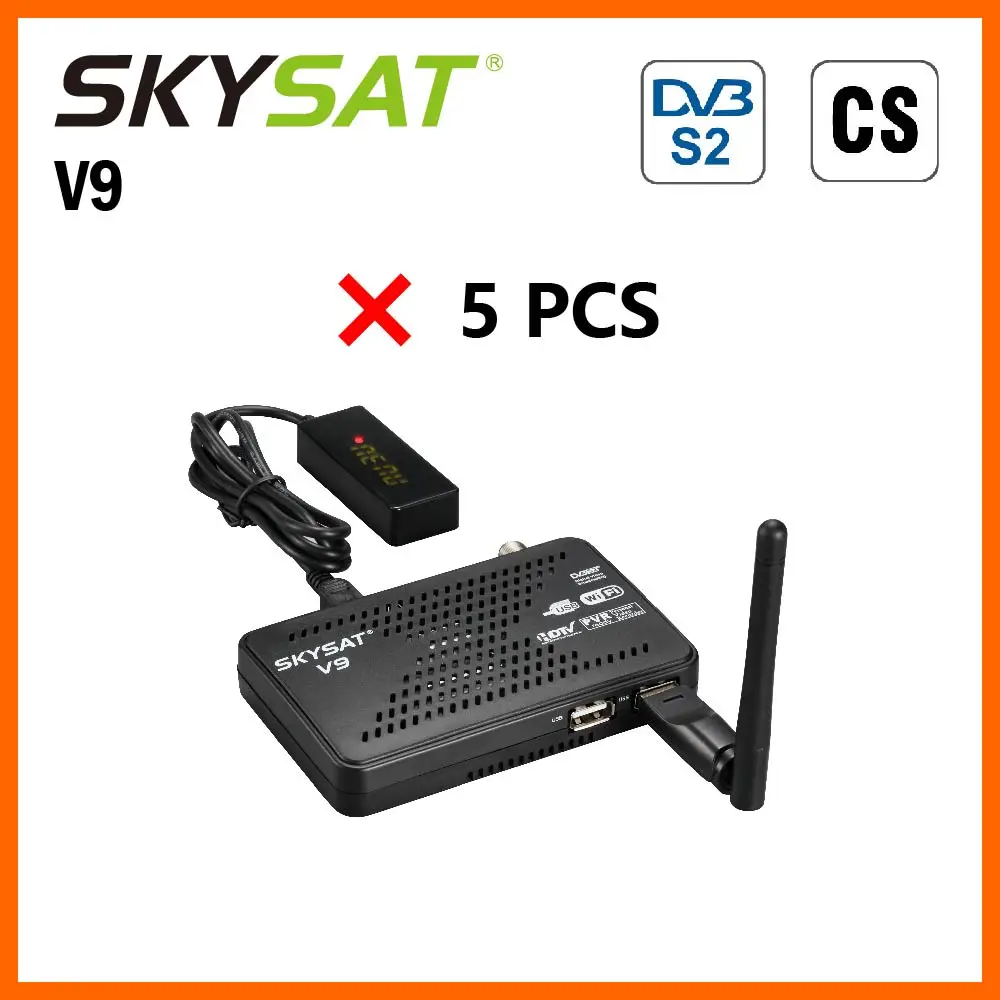 [5 шт.] Мини ТВ приемник SKYSAT V9 DVB S2 smooth CS CCCamd Newcamd USB WiFi 3G Youtube mini HD спутниковый ресивер
