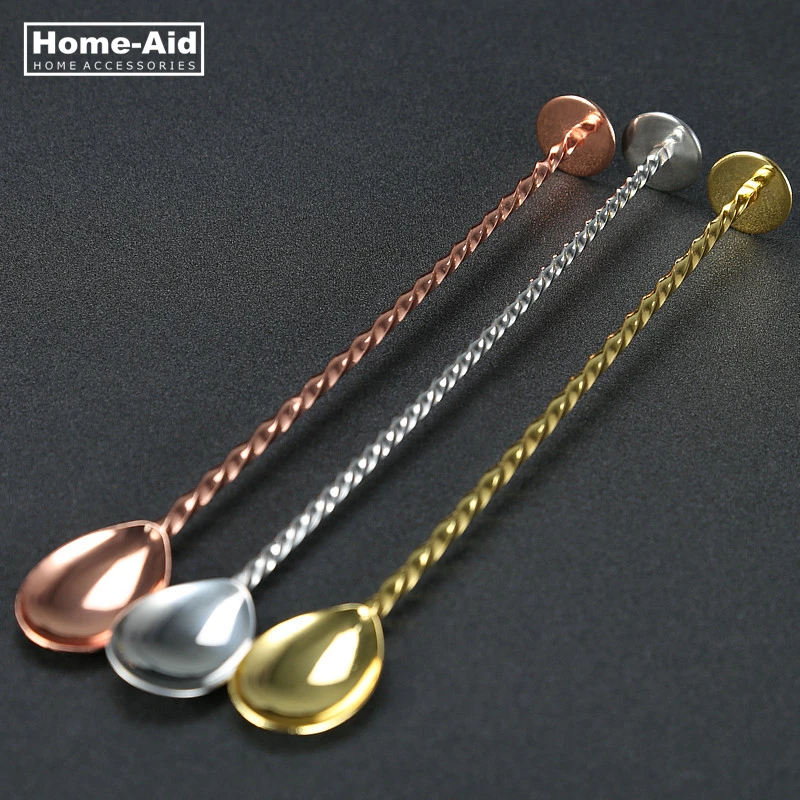 

Stainless Steel long handled Mixing Spiral Bar 275mm Cocktail Shaker Spoon Stirrer Swizzle sticks bar tools