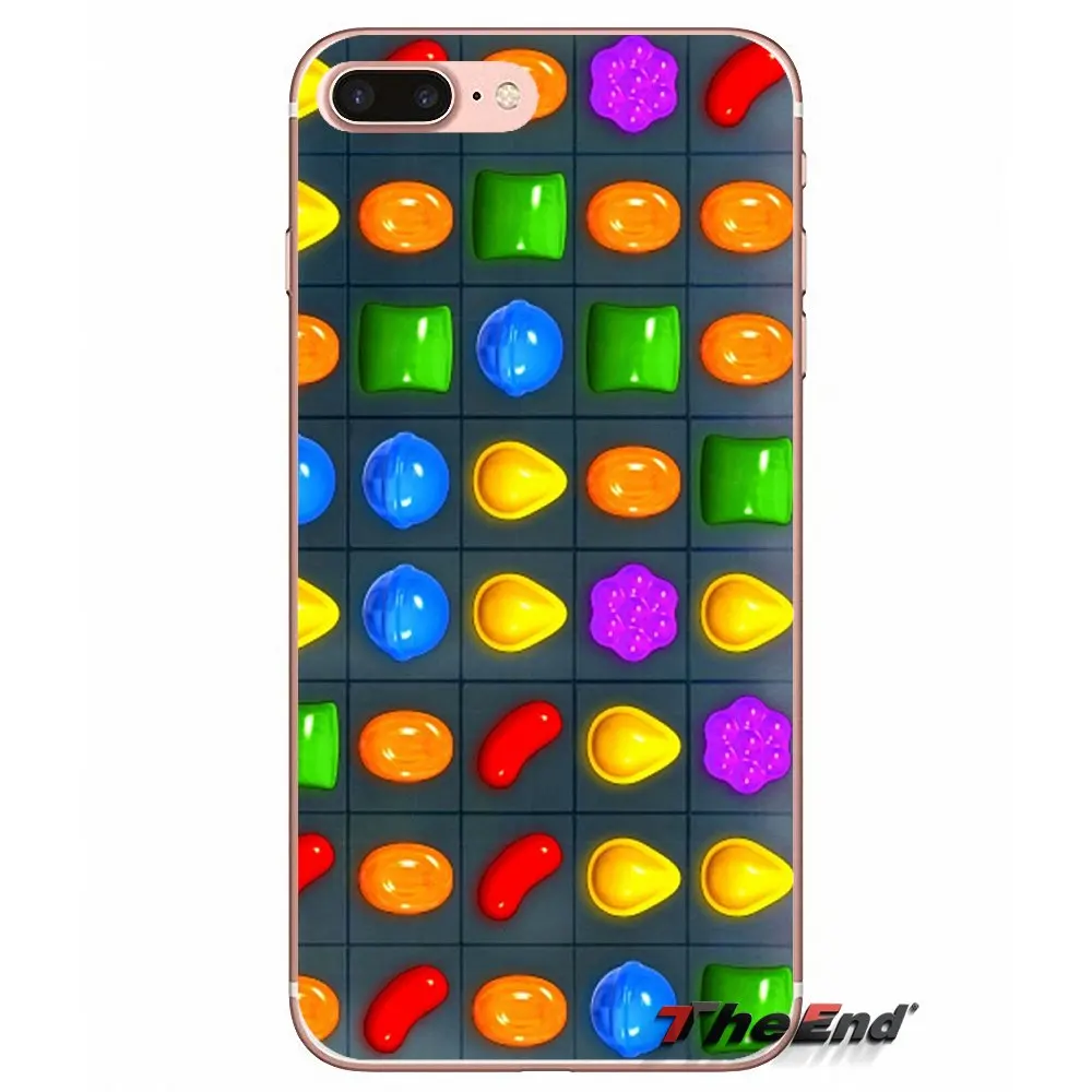 Мягкий силиконовый чехол для iPhone X 4 4S 5 5S 5C SE 6 6S 7 8 Plus Samsung Galaxy J1 J3 J5 J7 A3 A5 2016 2017 candy crush