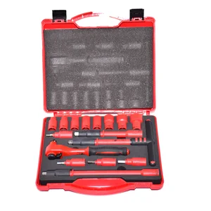 16 шт. 1000 В VDE Изолированные инструменты 38 ключ-Трещотка наборы гнезд с Т-образными ручками шестигранные гнезда устойчивы к высокому напряжению