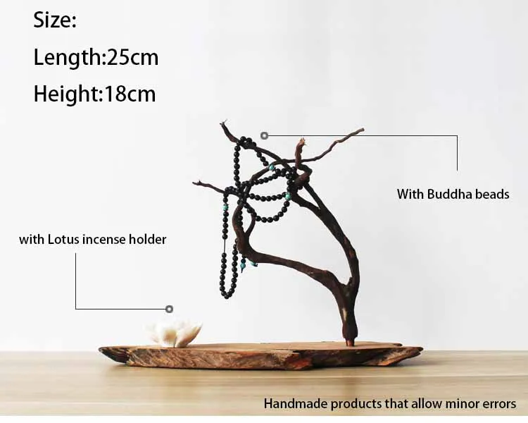 Креативный китайский монах Zen выветрившая деревянная основа с лотусом держатель