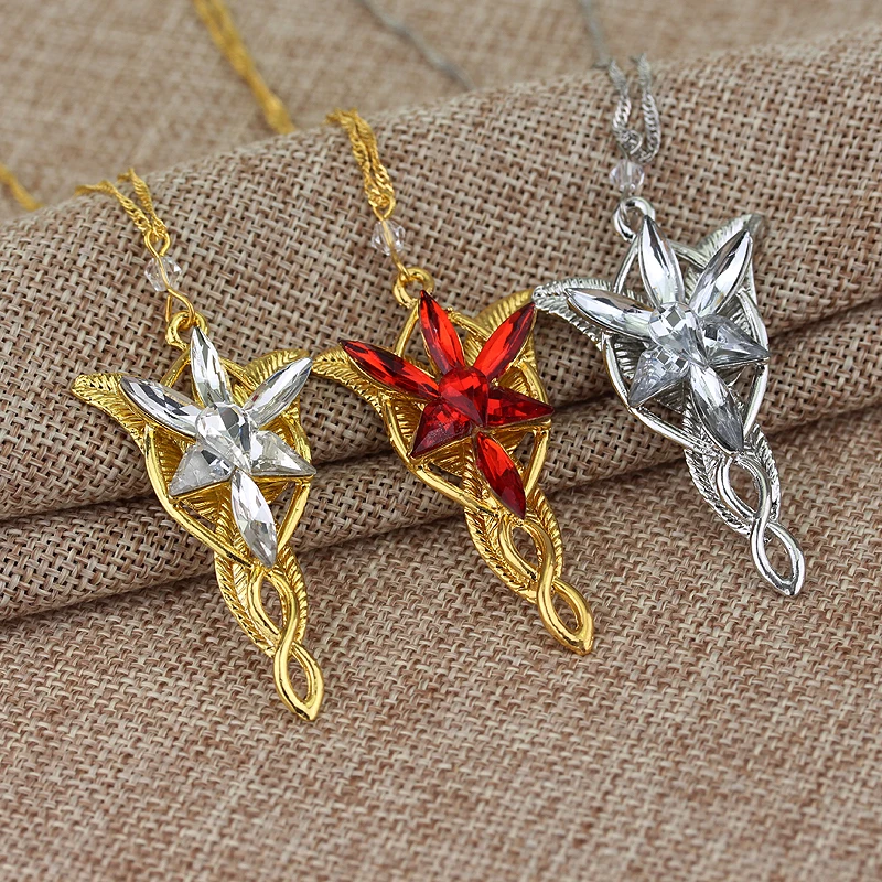 Ожерелье с кулоном Arwen Evenstar золотого и серебряного цвета ожерелье красными