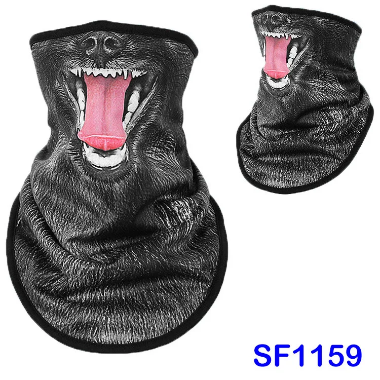 SF1159 Флисовые Слюнявчики для катания на лыжах и сноуборде с животными, маска для всего лица для мужчин, теплый треугольный 3D шарф с принтом для женщин, лыжная маска FJ43 - Цвет: SF1159