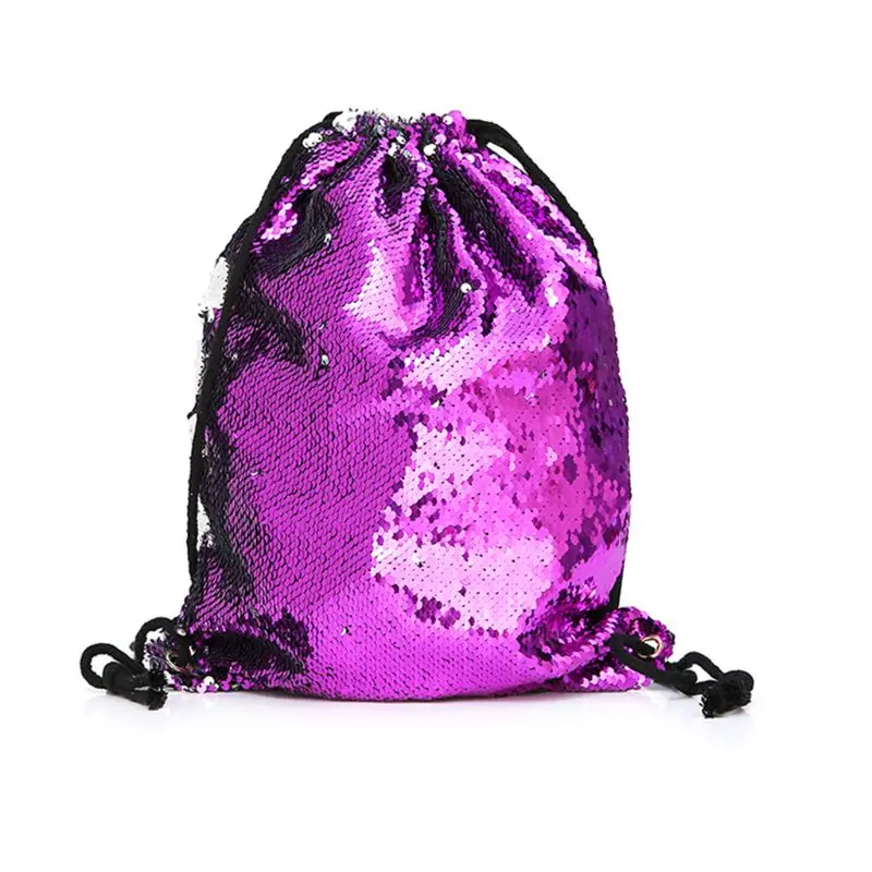 purple Женский рюкзак для путешествий с блестками на шнурке, блестящий пакет для пляжа, сумки с блестками, блестящий спортивный рюкзак для детей и взрослых - Цвет: purple