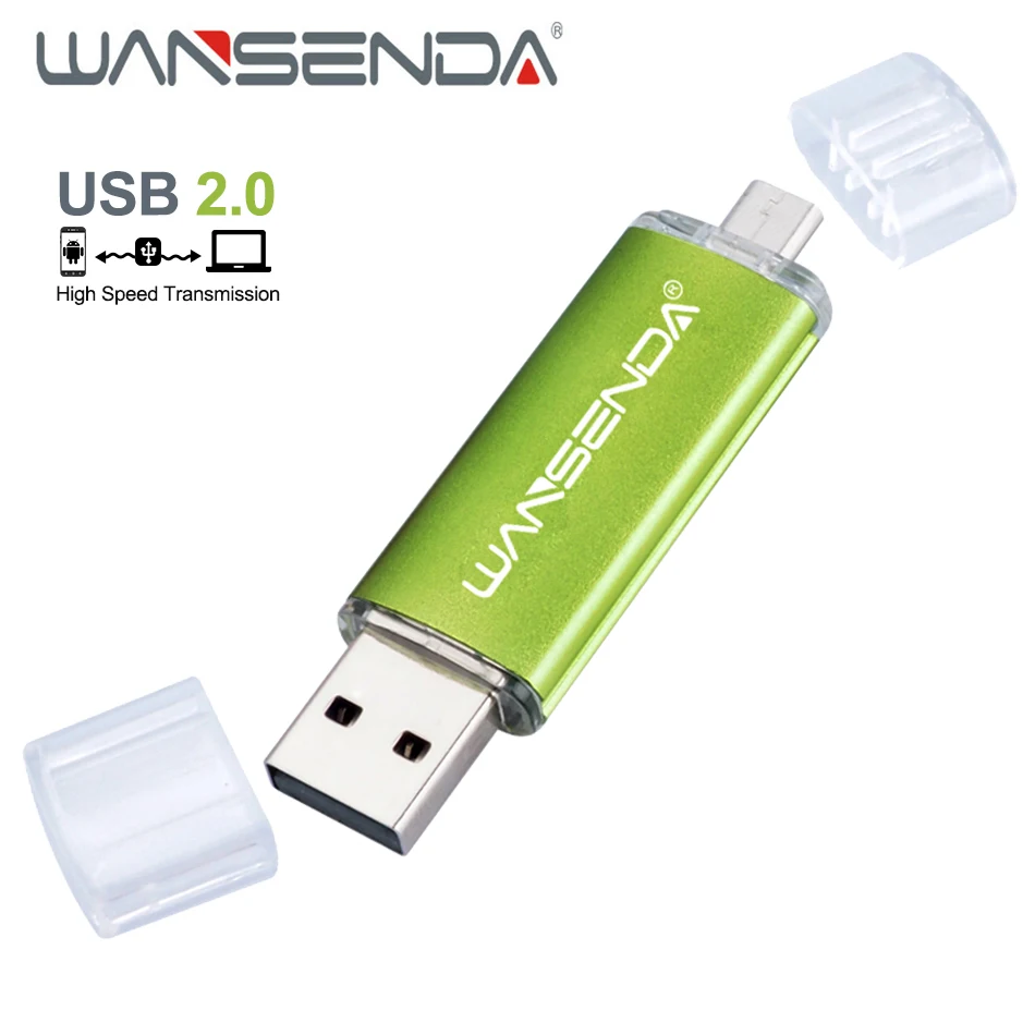 WANSENDA OTG 128 Гб флэш накопитель USB для Телефон Планшеты Android 4 GB/8 GB/16 GB/32 GB/64 GB Pendrive 2 в 1