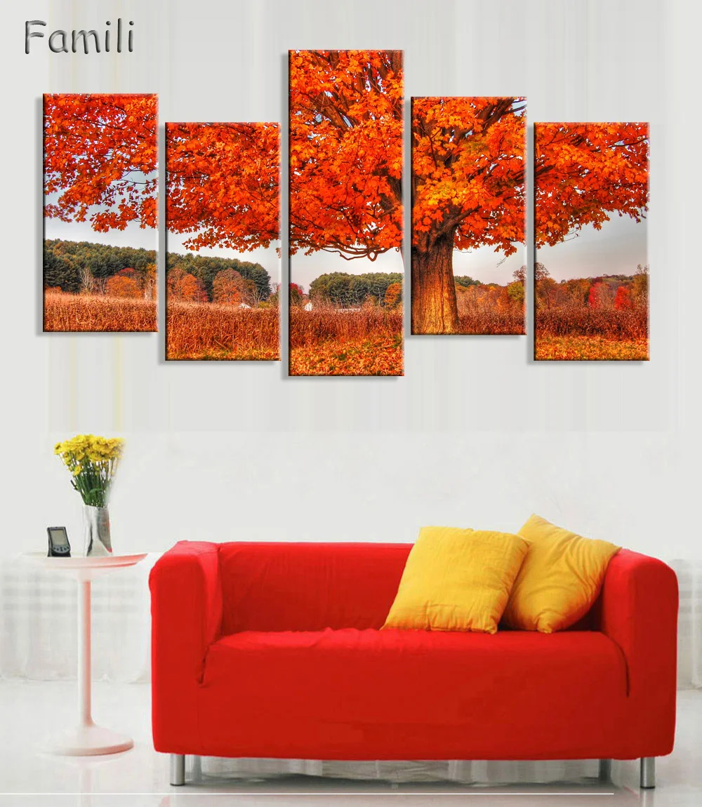 5 шт. Картина на холсте осенний сезон|canvas painting|paintings on canvaslandscape painting |