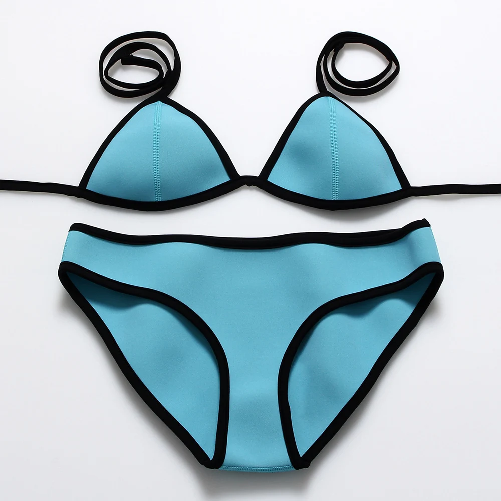 Neoprene Sexy Bikinis Set Swimwear Women Swimming Halter Bathing Beach Wear Bodysuit Bikini Swimsuit Wears Muti Colors |