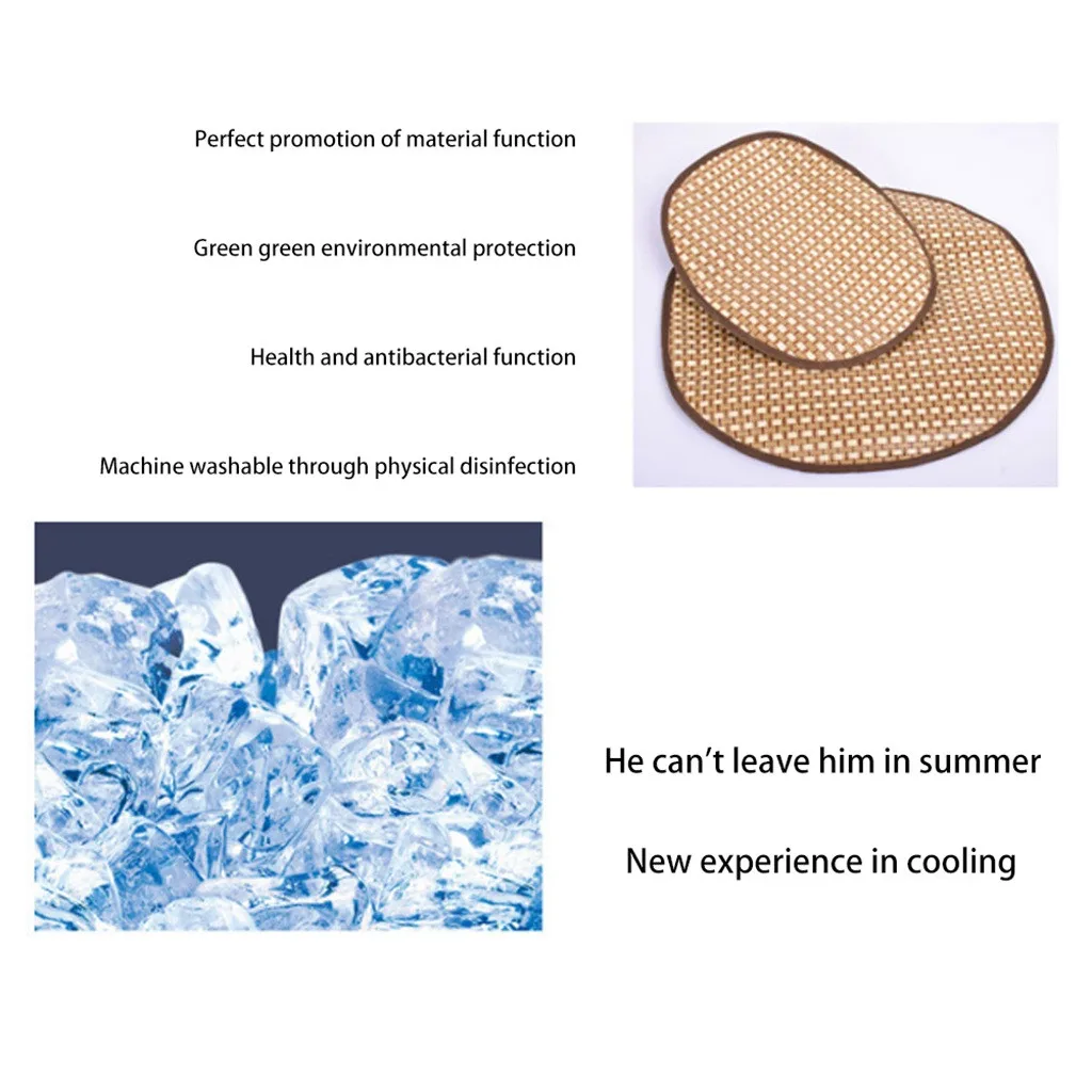 NEW Pet Cool Mat Pad Summer Cooling for Kennels Crates and Beds Straw Bamboo Cozy Household Hot Sale