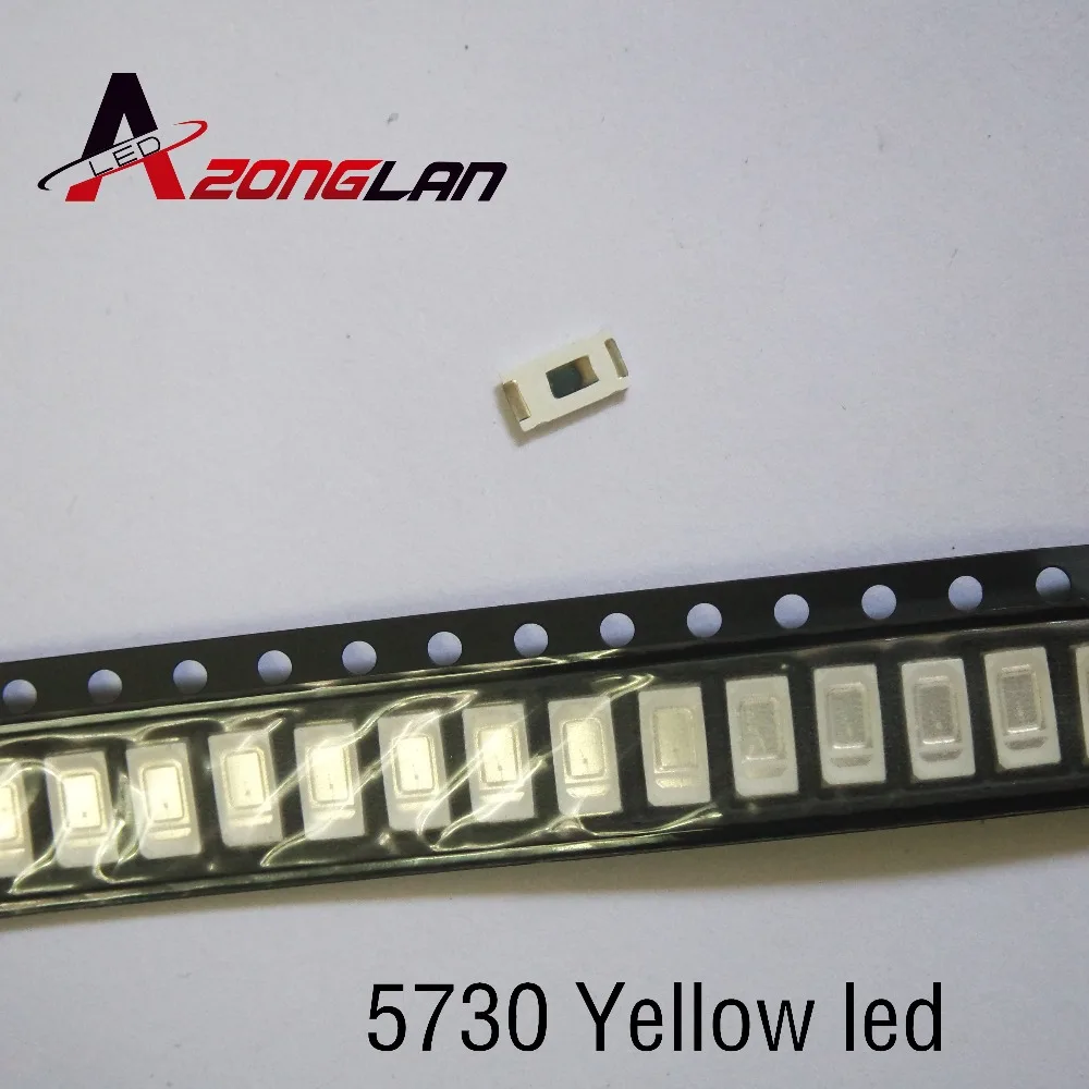 100 шт 5630/5730 SMD/SMT Желтый SMD 5730 светодиодный с креплением на любой поверхности желтый