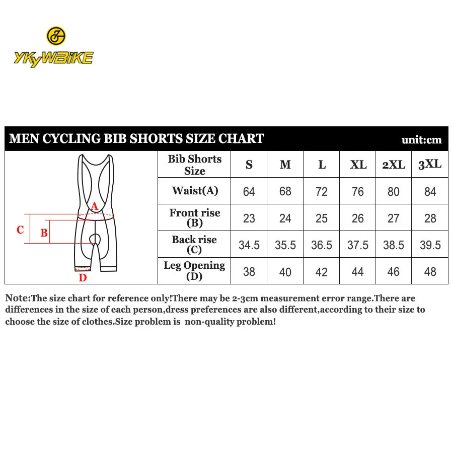 

YKYWBIKE Cycling Bib Shorts Men MTB Bike Short Downhill Bermuda Clothing Mountain Bicycle Summer Tight Triathlon Pad Bibs