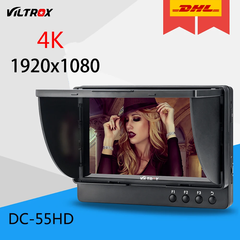 Viltrox DC-55HD 5.5'' 4K 1920x1080 IPS HD LCD Camera Video Monitor Display HDMI AV for Canon Nikon SONY DSLRI 4k Field - купить по