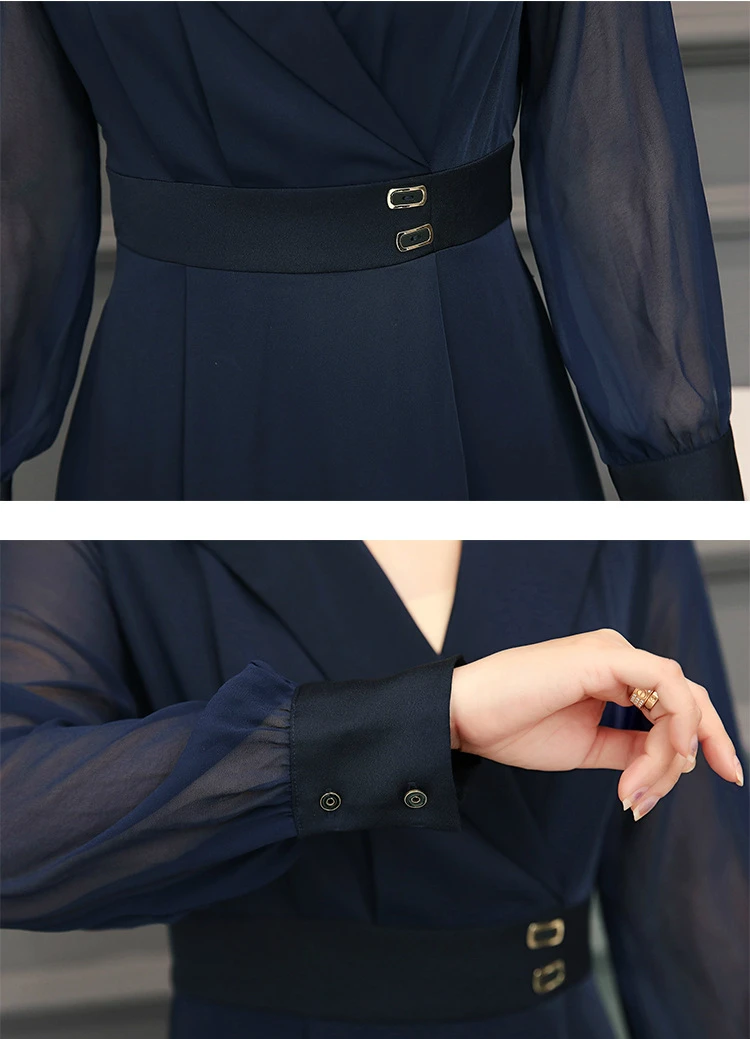 Весеннее платье Для женщин 2019 зубчатый шеи тонкий свободное Офисные женские