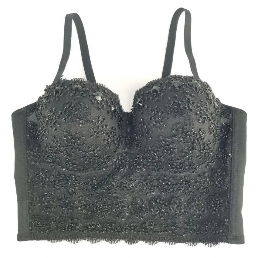 2020 новые черного цвета с кружевом и вышивкой Bralet для женщин бюстье бюстгальтер