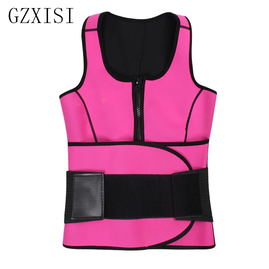Neoprene Sauna Vest Body Shaper Slimming Waist Trainer Hot Waist Trainer Corset Double Adjustable Workout Sweat Vest