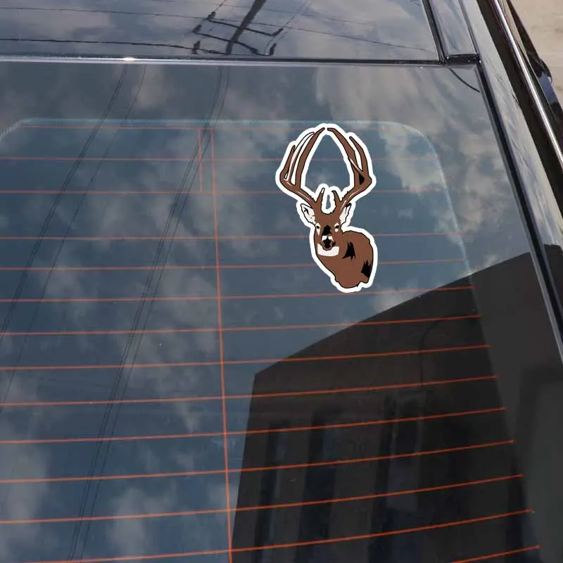

YJZT 9.1CM*15.6CM Interesting Personality Cross Deer Head PVC Decal Car Sticker 5-0610