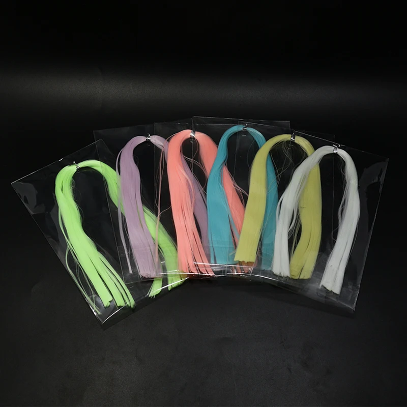 6Color Assorted Royal Sissi Luminescent Minnow Fiber for Fly Tying Glow in the Dark Materials