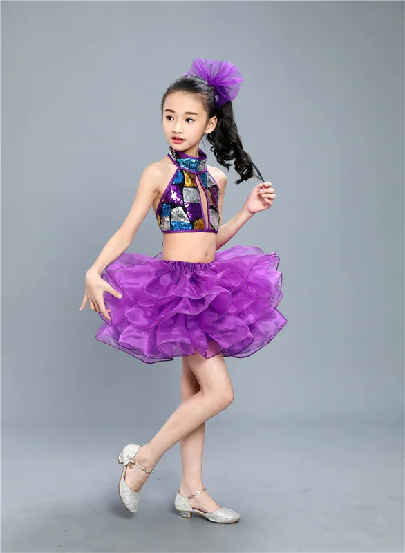 Одежда для танцев сальса с блестками танцевальные костюмы современных джазовых