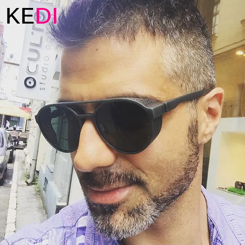 Мужские и женские солнцезащитные очки KEDI Steampunk металлические круглые в стиле