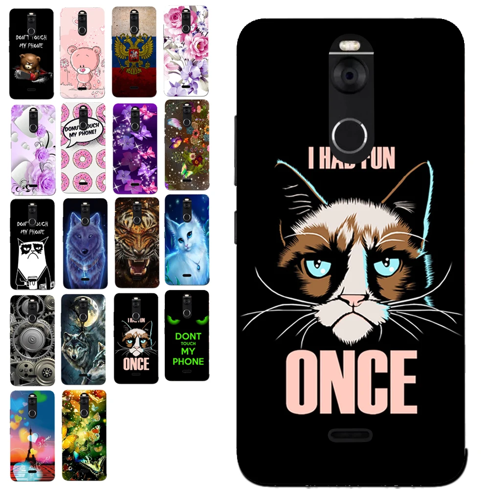 Чехол накладка из ТПУ для Fly FS520 Selfie 1 с мультяшным котом|tpu case|print casecase cover |