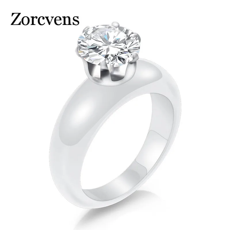 ZORCVENS новые черные/белые керамические кольца для мужчин и женщин титановая сталь