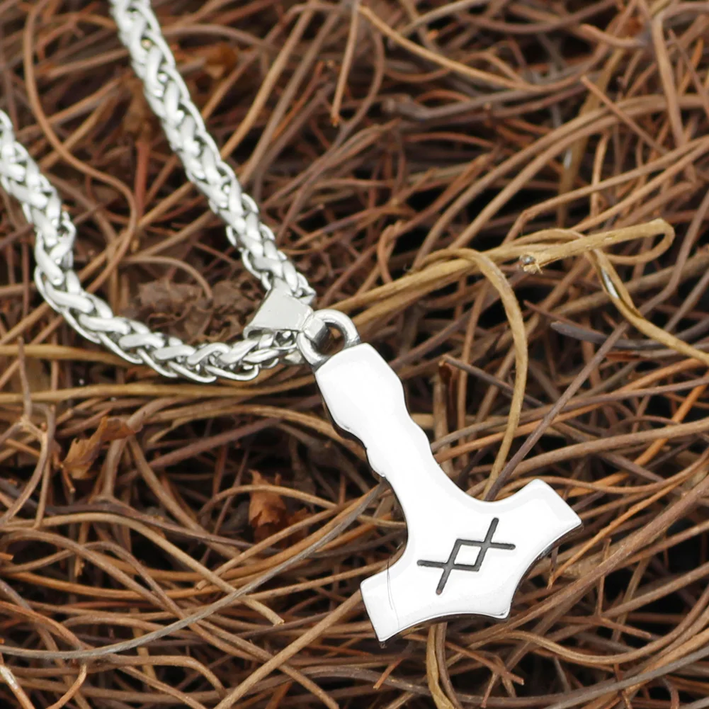 Скандинавский Викинг из нержавеющей стали rune small thor hammer Mjolnir подвеска ожерелье с