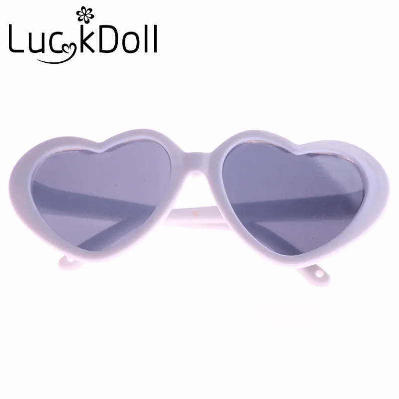 LUCKDOLL Love shape солнцезащитные очки подходят 18 дюймов Американский 43 см детская кукла одежда аксессуары, игрушки для девочек, поколение, подарок на день рождения