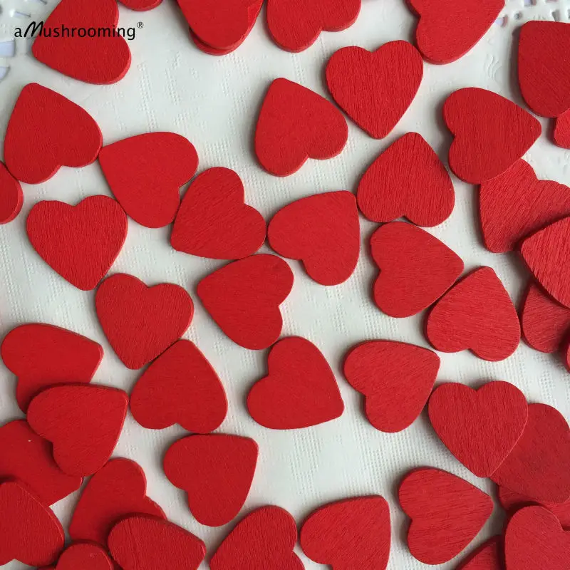 (1000 шт./лот) миниатюрные деревянные кусочки любовных сердец для рукоделия