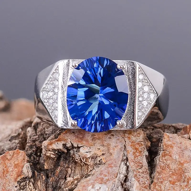 KJJEAXCMY fine jewelry 925 серебро инкрустировано натуральным танзанитом женское кольцо ювелирные изделия - Цвет камня: Серебристый