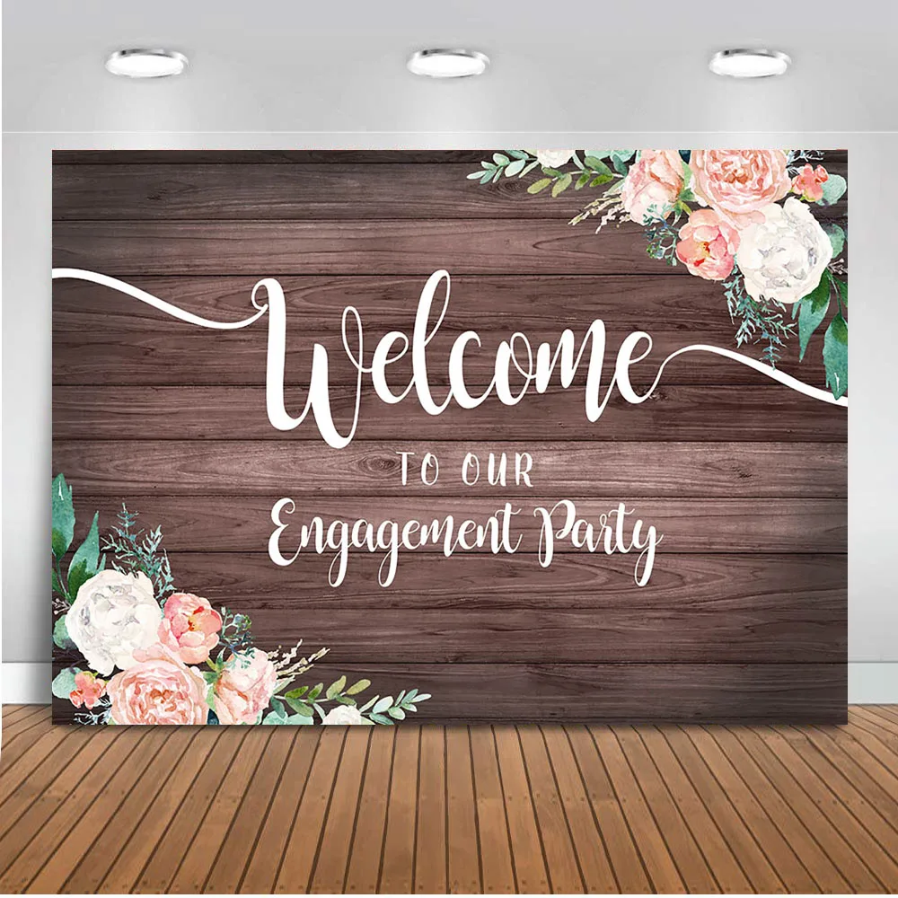 

Engagement Party Backdrop for Photography Welcome Sign Background for Party Decoration Banner Supplies Photography Studio Photo