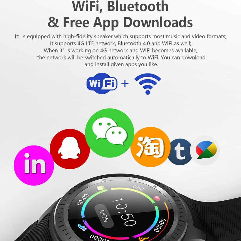 Умные часы с Android 4G мужской телефон MTK6739 1 Гб + 16 ГБ аккумулятор 600 мАч пульсометр