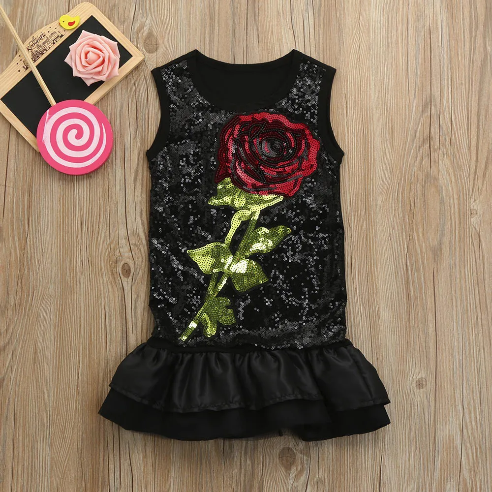 2018 New Summer Style Beautiful Baby Girls Infant Kids Dress Girl Sundress Sequins Flower Clothes Princess dropshipping | Детская одежда