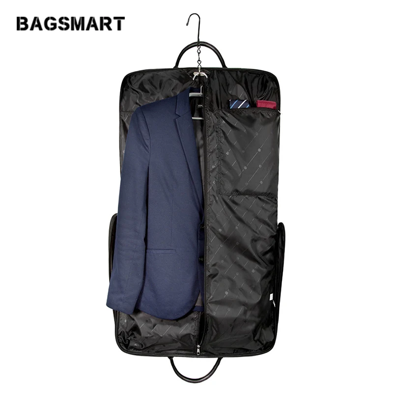 BAGSMART водонепроницаемая черная Мужская t сумка на молнии с зажимом для ручек