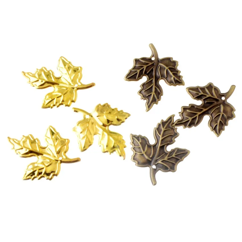 

Free shipping 25Pcs Filigree Leaf Decoration DIY Wraps Connectors Embellishments Findings 41x33mm