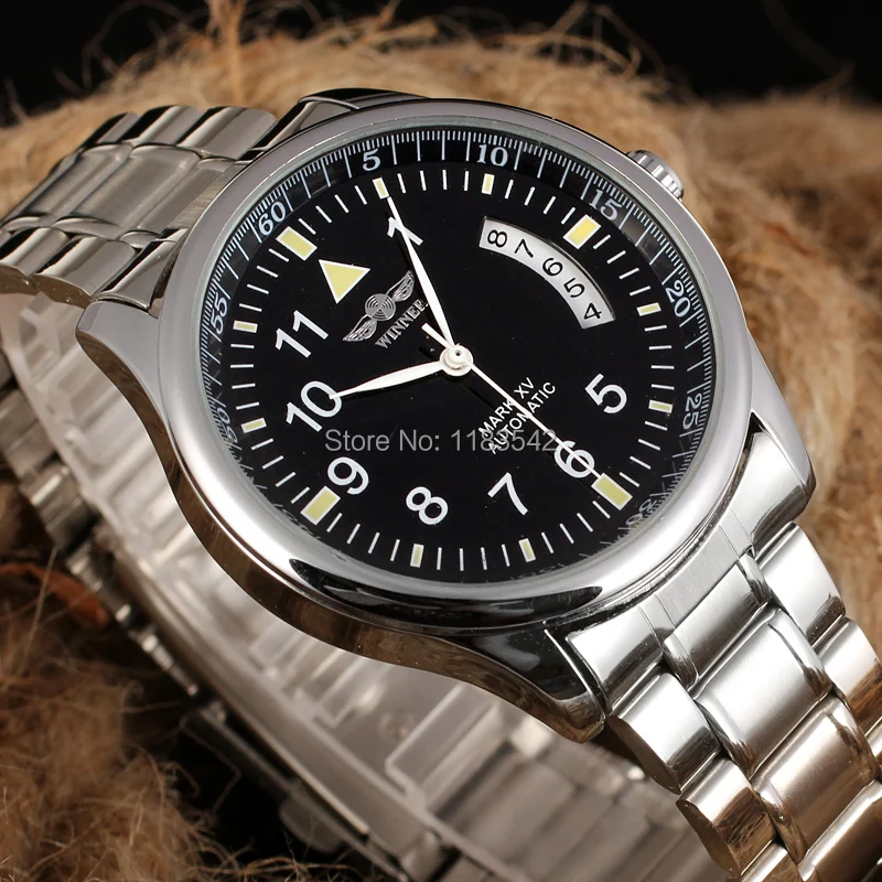 WINNER WRG8024M4S1 Automatic fashion dress wristwatch silver with stainless steel band for men hot selling free shipping | Наручные часы