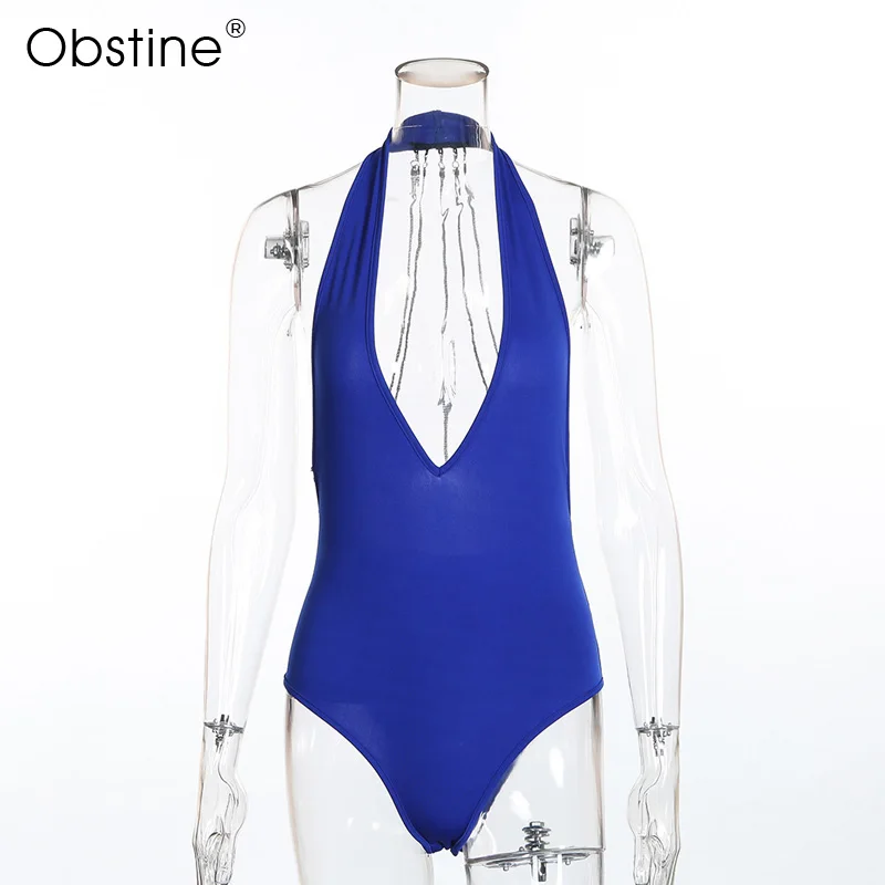Obstine 2018 пикантные Для женщин Розовый Черный боди Твердые Комбинезоны Лето спинки комбинезон красный блесток