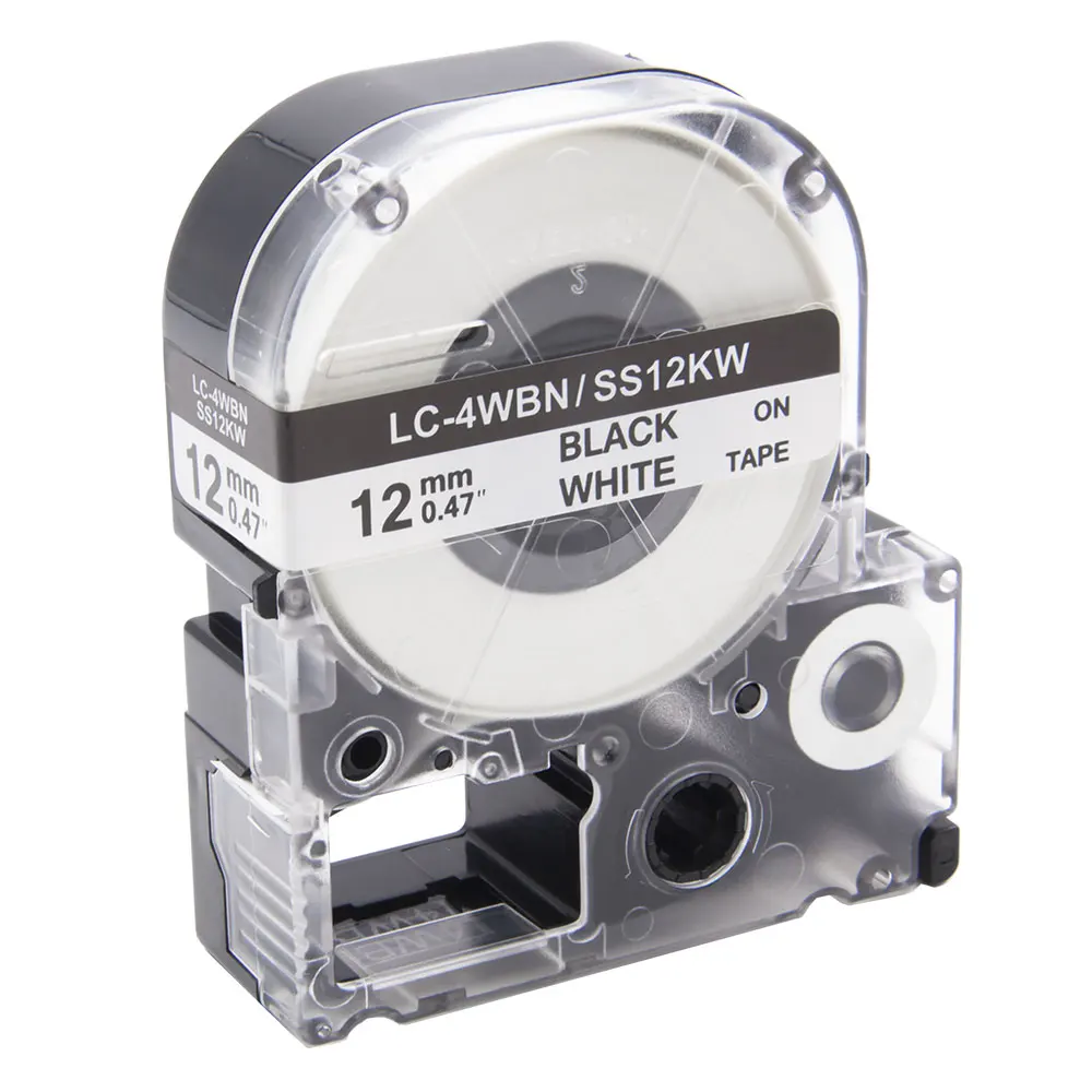Absosonic 10 шт. 12 мм * 8 м SS12KW LC 4WBN9 LK 4WBN черный на белой ленте для EPSON KJ LW 300 400 500|Ленты