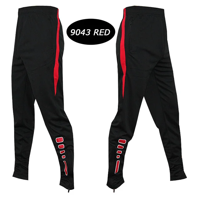 black red Зимние штаны для футбола, обтягивающие штаны для бега, спортивные штаны для бега, фитнеса, пешего туризма, тенниса, баскетбола, спортивный костюм, Maillot De Foot - Цвет: black red