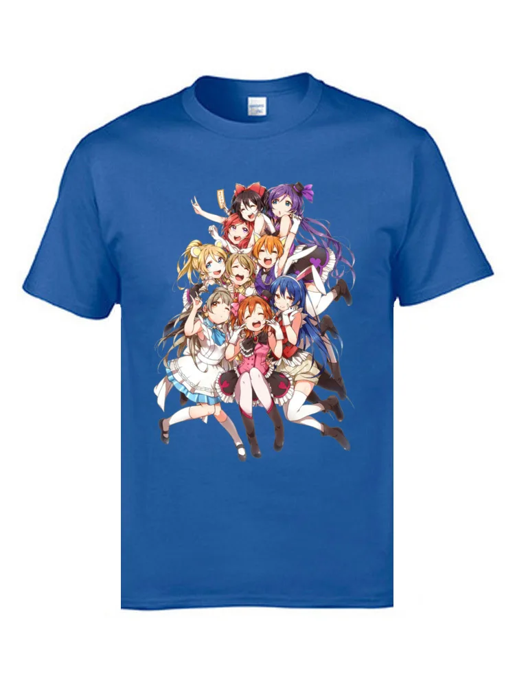 Футболка мужская с 3D принтом Love Live Kawaii манга 100% хлопок круглым вырезом 2019|Мужские