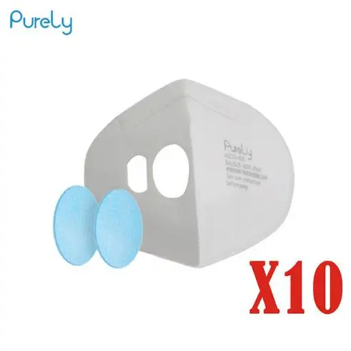 10 pcs filter Xiaomi чисто анти-загрязнения воздуха спортивная маска с PM2.5 550 мАч перезаряжаемый фильтр Трехмерная структура отличная Очистка - Цвет: 10 pcs filter